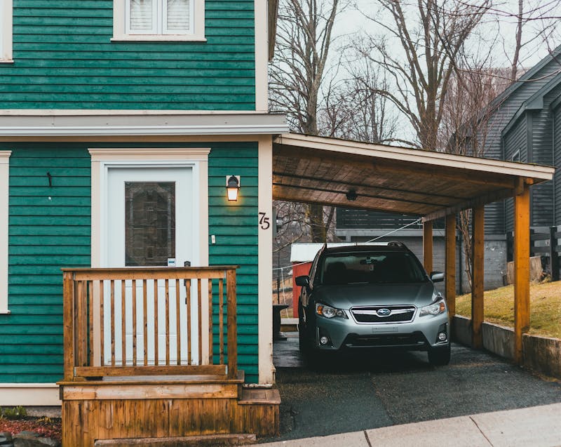 a car in the garage