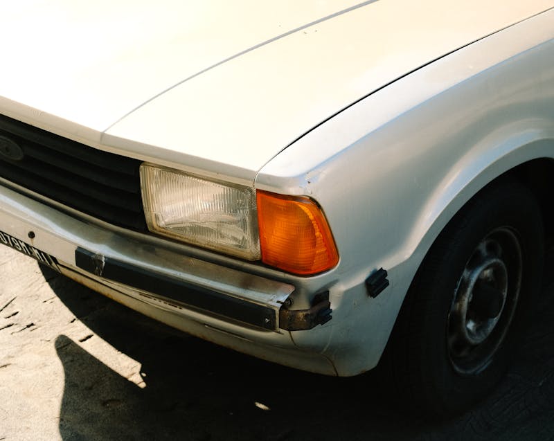 chipped paint on a white car